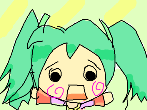 하즈내미쿠 채색 : 처음으로 해봤어요 스케치판 ,sketchpan