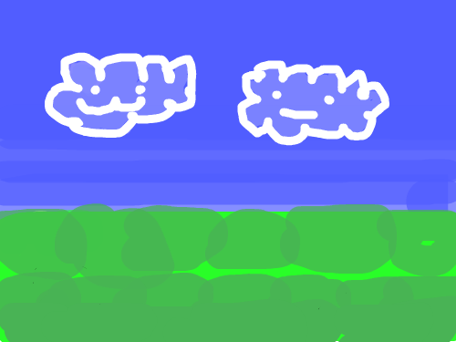 하늘과 풀밭 : 풀밭을 바라보고 있는 구름 스케치판 ,sketchpan