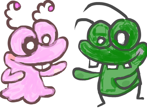 꼬물이와 치치 [색칠] : 꼬물이와 치치를 색칠해 보았습니다 ㅎㅎ 스케치판 ,sketchpan