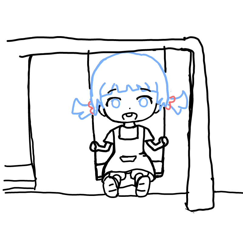 그네타는 .. : 그네타는 유나 스케치판 ,sketchpan