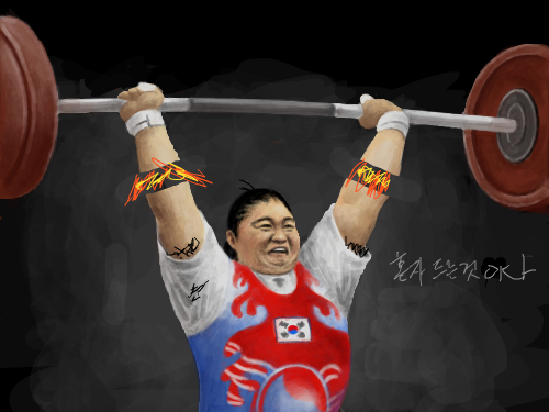 장미란 혼자드는것이다;;? : ㅋㅋㅋㅋ 스케치판 ,sketchpan