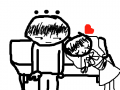 벤치의 어색한 연인♡ : 남자와 여자가 연인입니다. 그런데 여인은 어색하지 않은데 남자가 어색해서 지은겁니다. 초보자의왕이니 도와주십쇼!! 스케치판 ,sketchpan