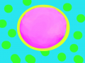 Yellow and pink ball : A tellow and pink ball with blue and green behind it. My Draw PAN number two... I think it큦 nice! Is is큡t so easy to draw an nice pan! 스케치판 ,sketchpan