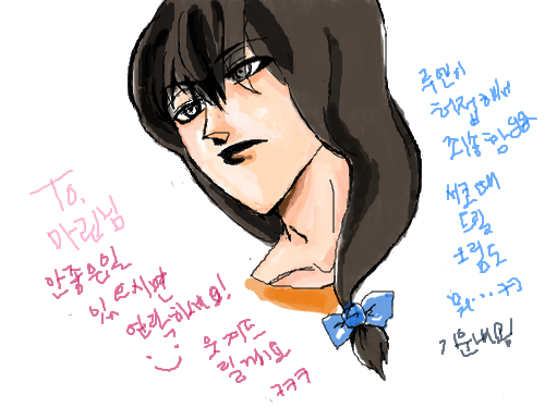 To.Marin : 마린님의 자캐 루엔입니다.머리통만 그려서 죄송해요., 스케치판 ,sketchpan
