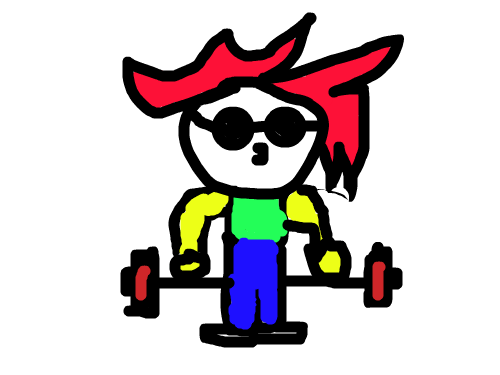 추연수가 그린 빨간 머리 역도 선수 : 역도를 들어 올리는 장미란 같은 힘! 스케치판 ,sketchpan